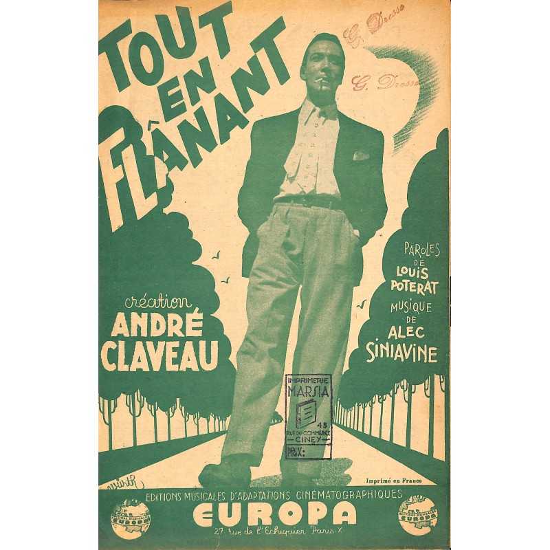 ABAO Partitions CLAVEAU, André.- TOUT EN FLÂNANT.