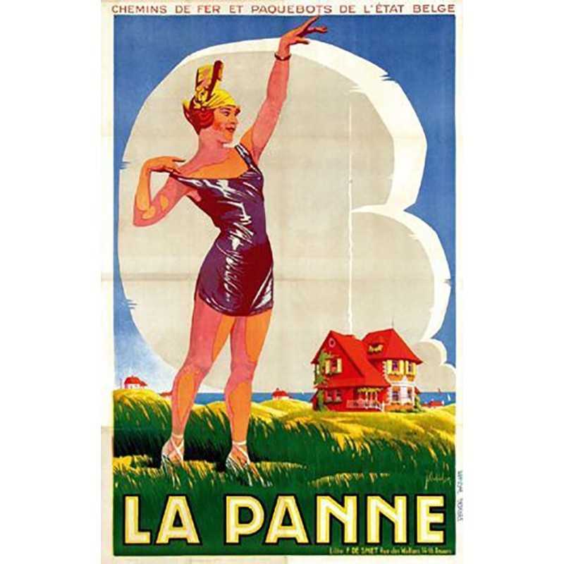 ABAO Affiches LA PANNE Chemins de fers et paquebots de l'état belge.