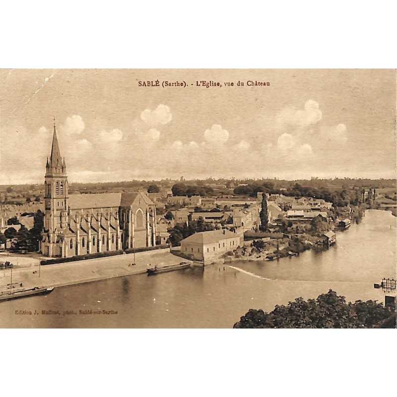 ABAO 72 - Sarthe [72] Sablé - L'Eglise, vue du Château.