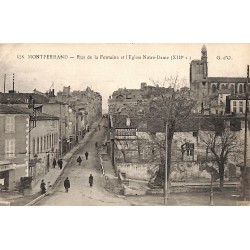 ABAO 63 - Puy-de-Dôme [63] Montferrand - Rue de la Fontaine et l'Eglise Notre-Dame.