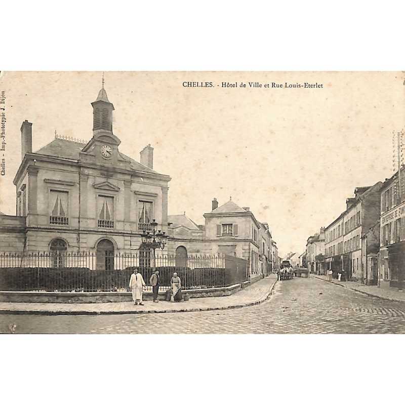 ABAO 77 - Seine-et-Marne [77] Chelles - Hôtel de Ville et Rue Louis Eterlet.