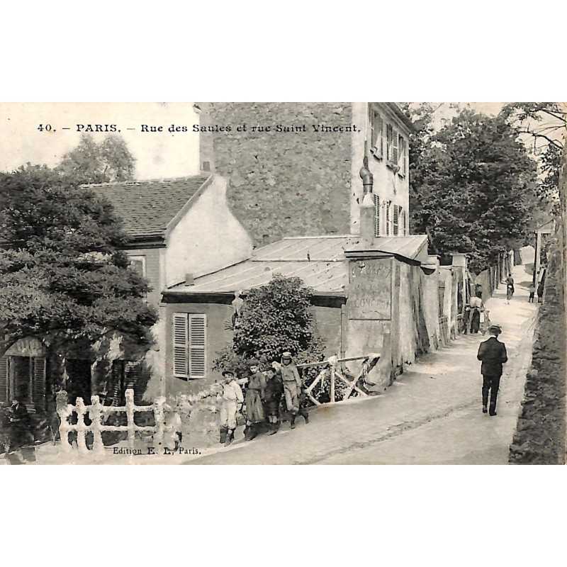 ABAO 75 - Paris [75] Paris - Montmartre. Rue des Saules et rue Saint Vincent.