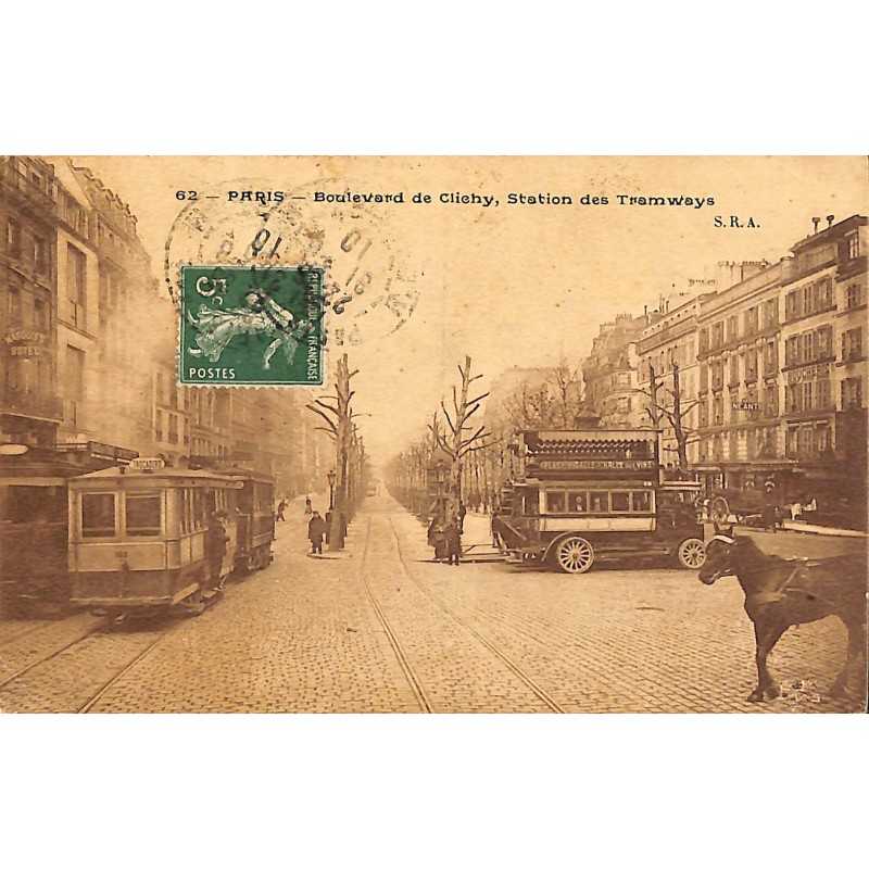 ABAO 75 - Paris [75] Paris - Boulevard de Clichy. Station de Tramways.