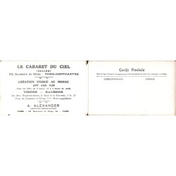 ABAO 75 - Paris [75] Paris - Montmartre. Cabaret du Ciel. Dépliant regroupant 4 cartes postales.