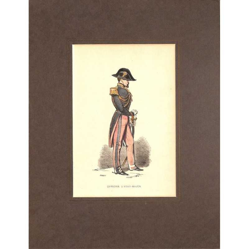 ABAO Gravures [Militariat] PAUQUET, Hippolyte.- OFFICIER D'ETAT-MAJOR.