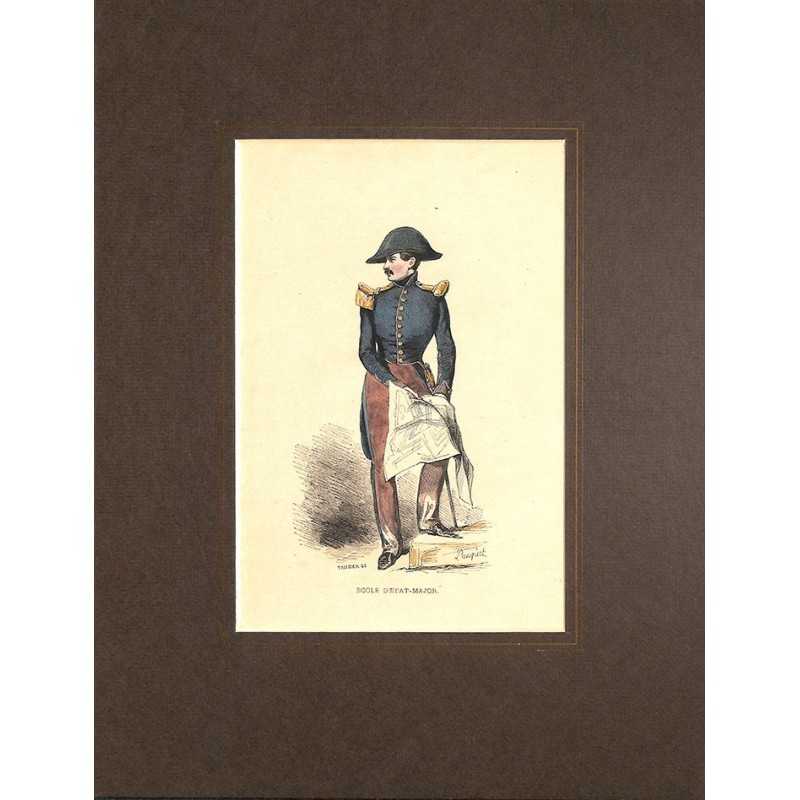 ABAO Gravures [Militariat] PAUQUET, Hippolyte.- ECOLE D'ETAT-MAJOR.