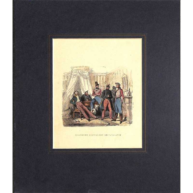ABAO Gravures [Militariat] CHAMBRE D'OFFICIERS DE CAVALERIE.