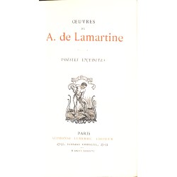 ABAO Poésie Lamartine (Alphonse de) - Poésies inédites.