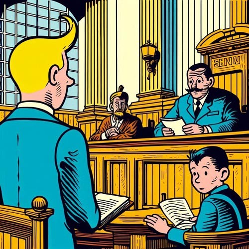 Tintin gagne son procès contre le peintre Marabout.