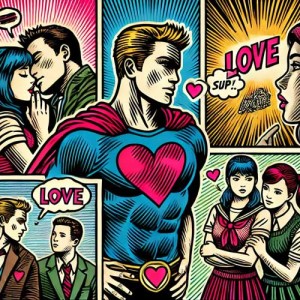 L'amour en bande dessinée.