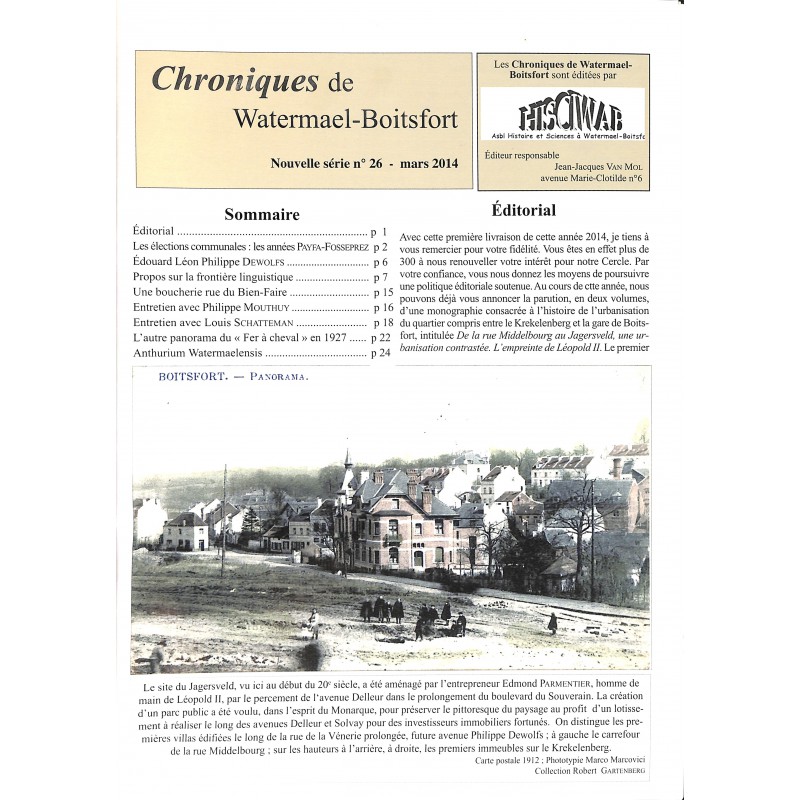 ABAO Journaux et périodiques Chroniques de Watermael-Boitsfort. 2014/03. N°26.