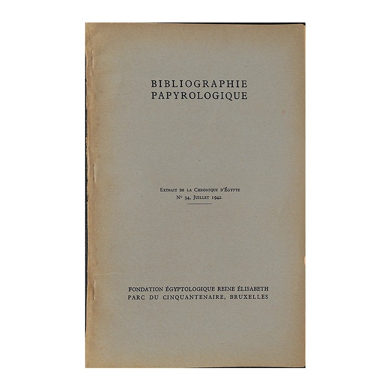 ABAO 1900- Bibliographie papyrologique.
