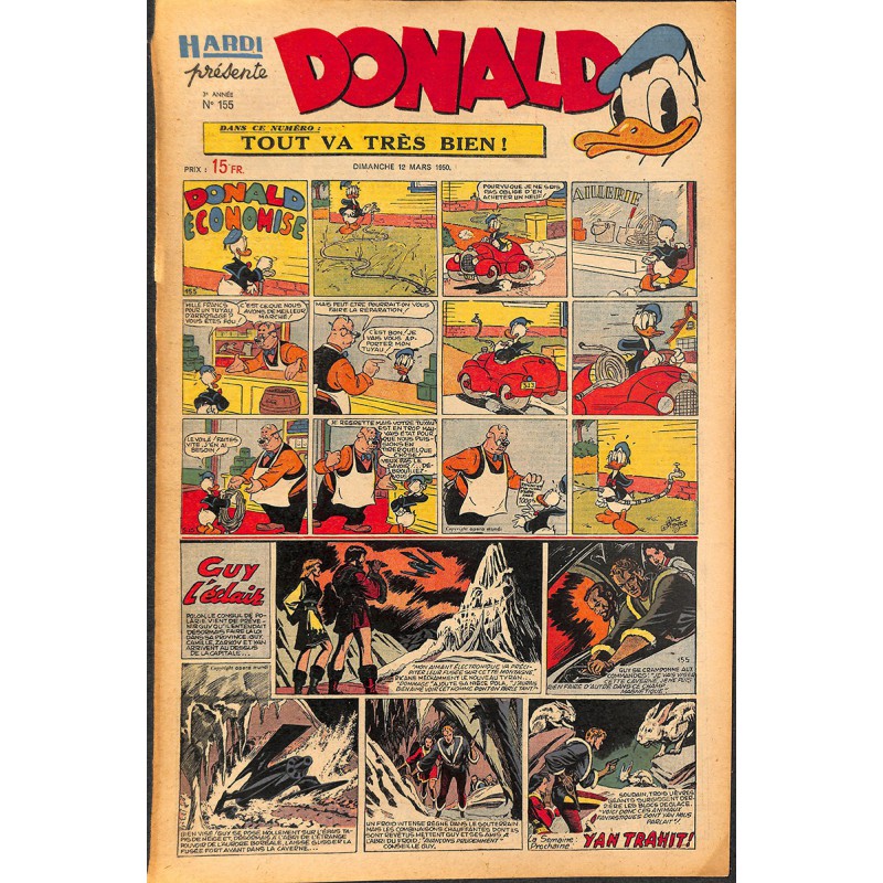 ABAO Bandes dessinées Donald 1950/03/12 n°155
