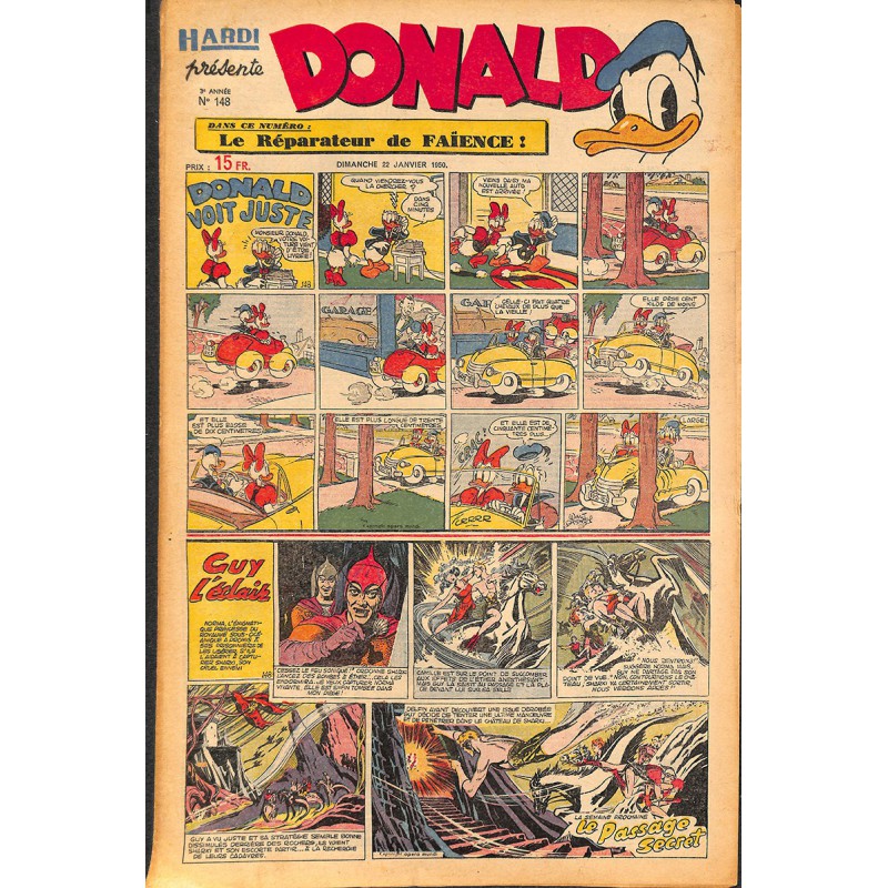 ABAO Bandes dessinées Donald 1950/01/22 n°148