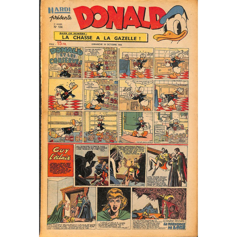 ABAO Bandes dessinées Donald 1949/10/16 n°134