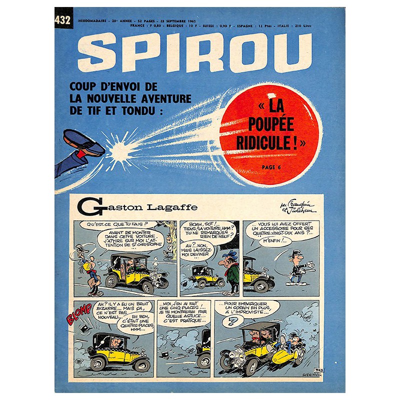 ABAO Bandes dessinées Spirou 1965/09/23 n°1432 (avec le mini-récit)