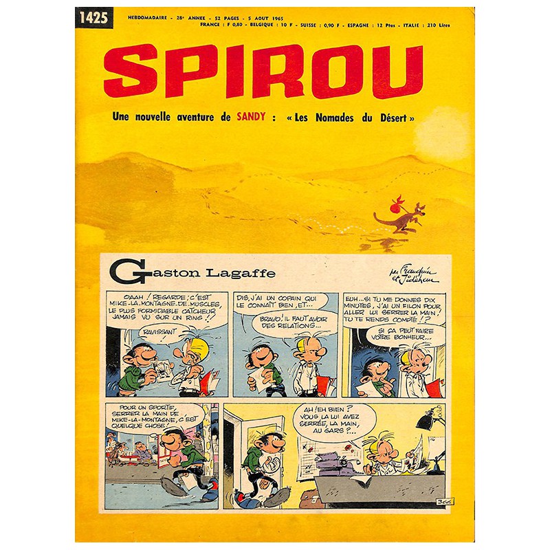 ABAO Bandes dessinées Spirou 1965/08/05 n°1425 (avec le mini-récit)