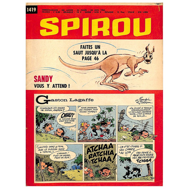 ABAO Bandes dessinées Spirou 1965/06/24 n°1419 (avec le mini-récit)