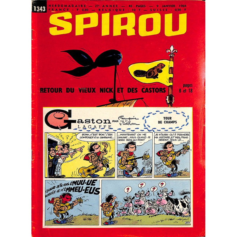 ABAO Bandes dessinées Spirou 1964/01/09 n°1343 (avec le mini-récit)