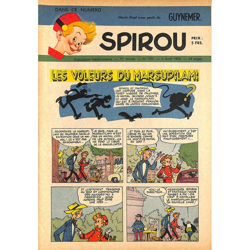 ABAO Bandes dessinées Spirou 1952/04/03 n°729