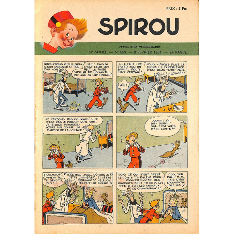 ABAO Bandes dessinées Spirou 1951/02/08 n°669