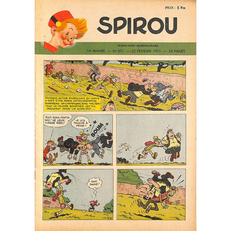 ABAO Bandes dessinées Spirou 1951/02/22 n°671
