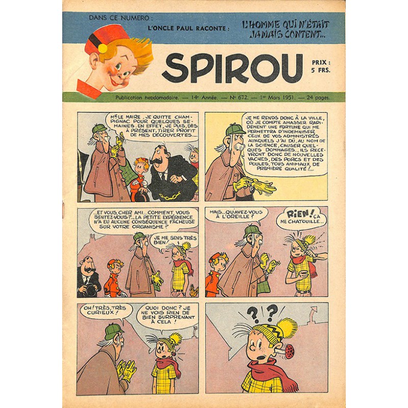 ABAO Bandes dessinées Spirou 1951/03/01 n°672