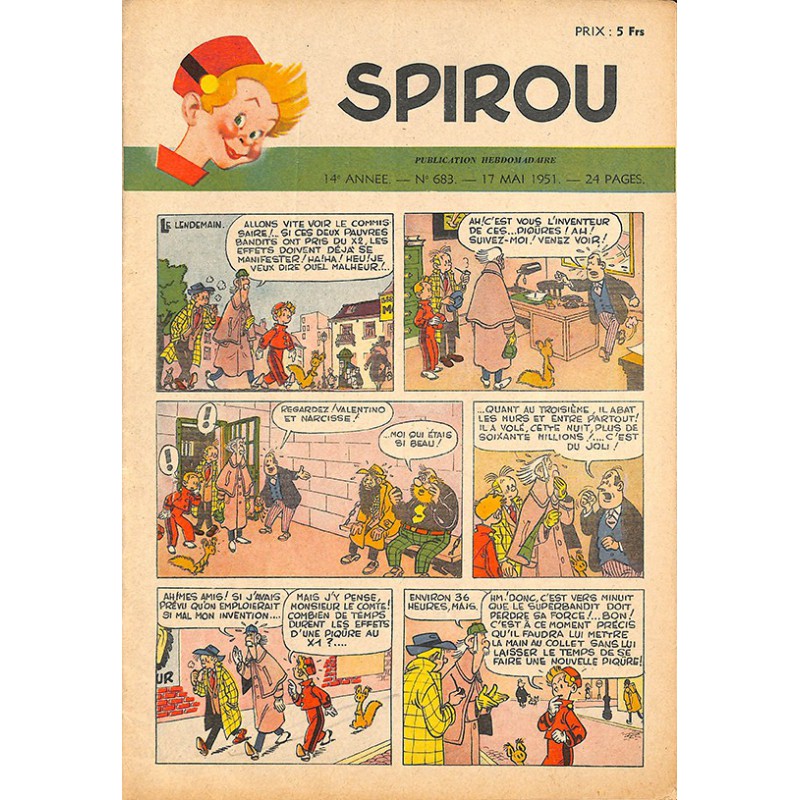 ABAO Bandes dessinées Spirou 1951/05/17 n°683