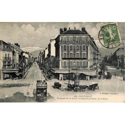 ABAO 38 - Isère [38] Grenoble - Avenues de la Gare et Alsace Lorraine. Les Alpes.