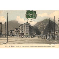 ABAO 38 - Isère [38] Grenoble - Avenue de Vizille et Cours de Saint-André. Mont Rachais et Casque de Néron.