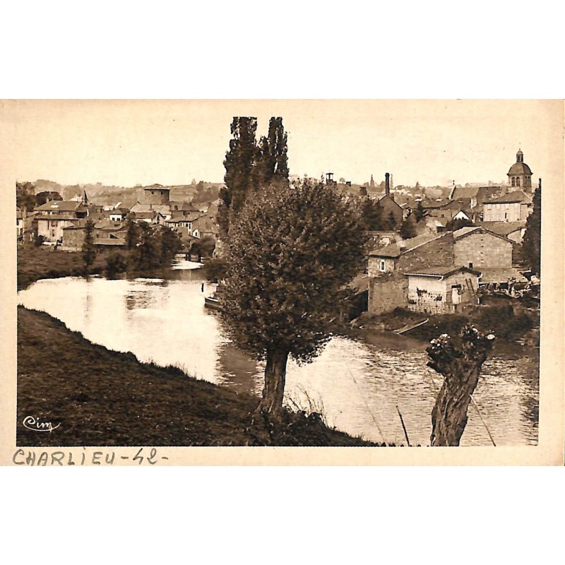 ABAO 42 - Loire [42] Charlieu - Vue sur le Sornin et la Ville.