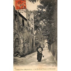 ABAO 75 - Paris [75] Paris 18 - Vieux Montmartre. La Rue Saint Vincent, un Chansonnier.