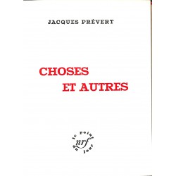 ABAO Grands papiers Prévert (Jacques) - Choses et Autres. EO.