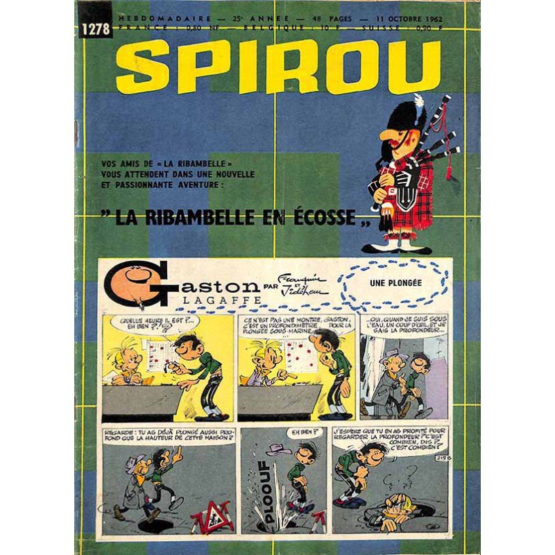 ABAO Bandes dessinées Spirou 1962/10/11 n°1278 (avec le mini-récit)