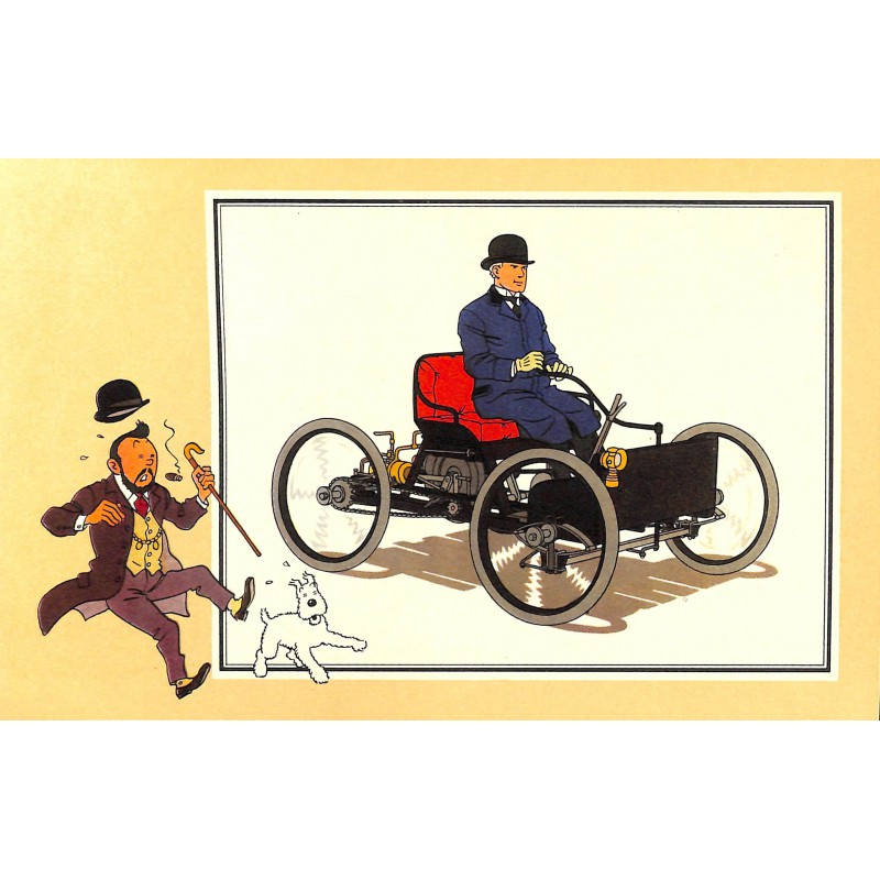 ABAO Bandes dessinées [Hergé] Tintin - Voir et Savoir : Automobile origines à 1900, série 2 chromo n°45