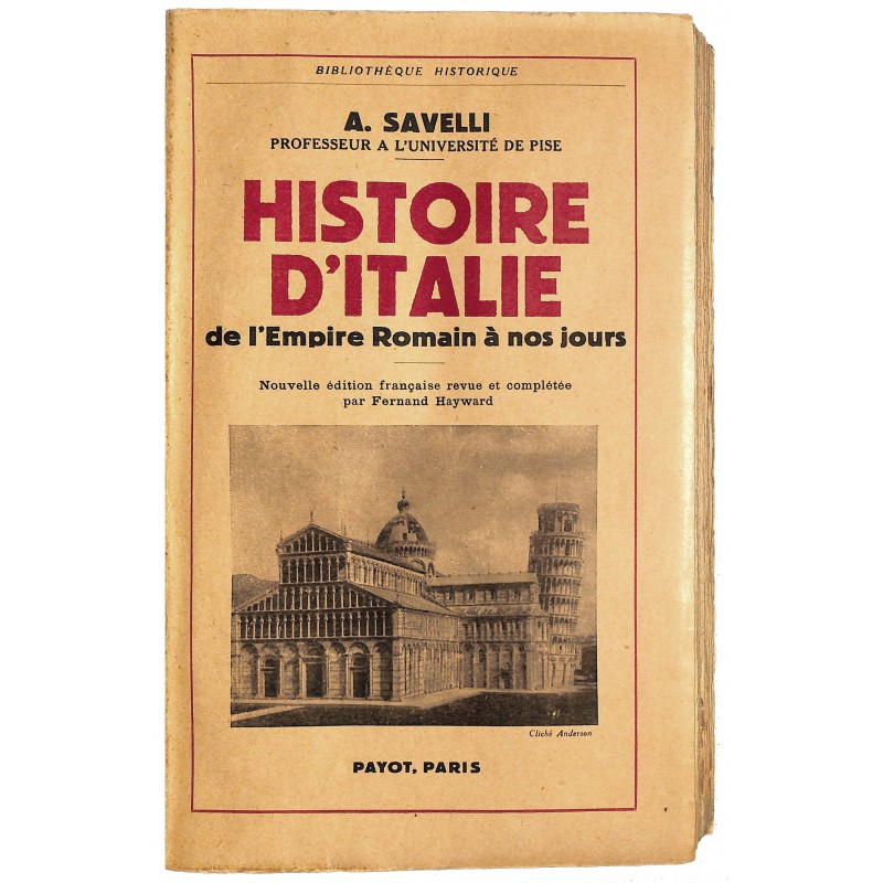 ABAO 1900- Savelli (A.) - Histoire d'Italie.