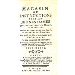 ABAO 1700-1799 Leprince de Beaumont (Jeanne-Marie) - Magasin ou instructions pour les jeunes dames.