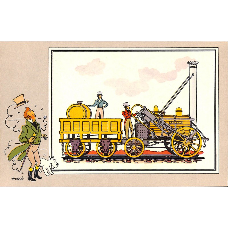 ABAO Bandes dessinées [Hergé] Tintin - Voir et Savoir : Le Chemin de fer, série 1, chromo n°05
