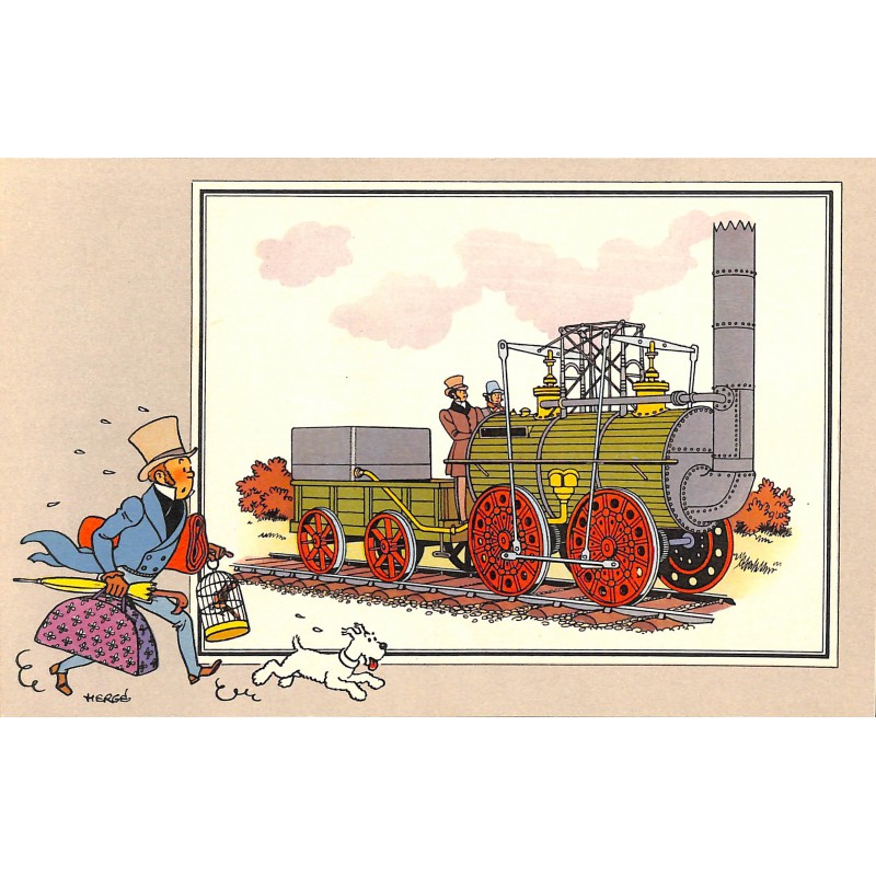 ABAO Bandes dessinées [Hergé] Tintin - Voir et Savoir : Le Chemin de fer, série 1, chromo n°04