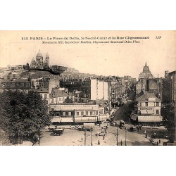 ABAO 75 - Paris [75] Paris 18 - La Place du Delta, le Sacré-Coeur et la Rue Clignancourt.