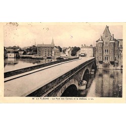 ABAO 72 - Sarthe [72] La Flèche - Le Pont des Carmes et le Château.