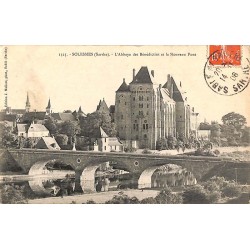 ABAO 72 - Sarthe [72] Solesmes - L'Abbaye des bénédictins et le Nouveau Pont.