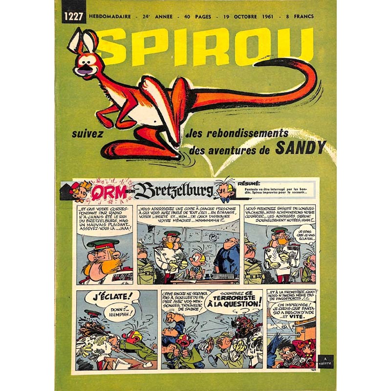 ABAO Fascicules Spirou 1961/10/19 n°1227 (avec le mini-récit)