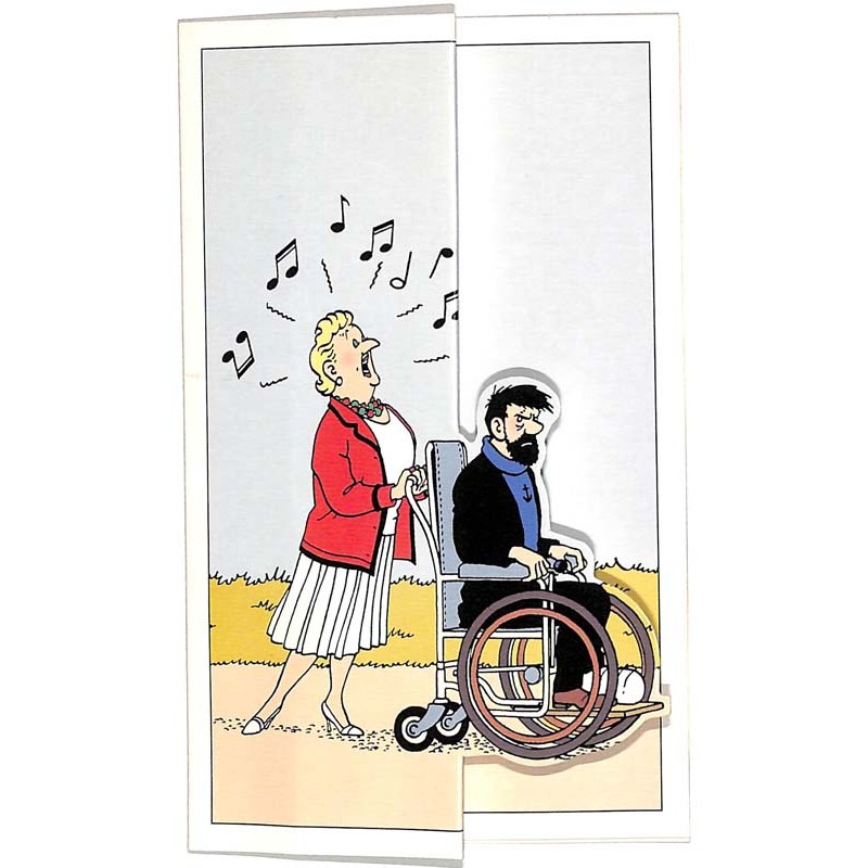 ABAO Cartes postales [Hergé] Tintin - Carte pop-up BASF. Castafiore et Haddock.