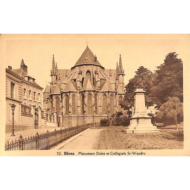ABAO Hainaut Mons - Monument Dolez et Collégiale St-Waudru.
