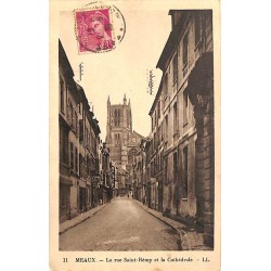 ABAO 77 - Seine-et-Marne [77] Meaux - La rue Saint-Rémy et la Cathédrale.