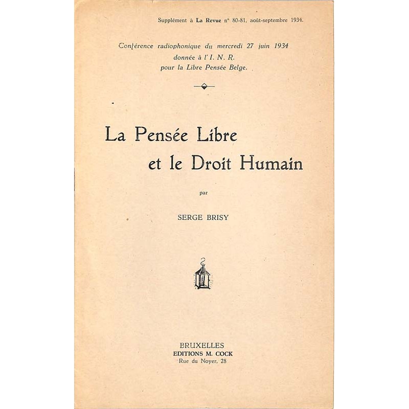 ABAO Franc-Maçonnerie Brisy (Serge) - La Pensée Libre et le Droit Humain.