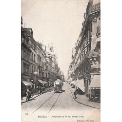 ABAO 76 - Seine Maritime [76] Rouen - Perspective de la Rue Grand-Pont.