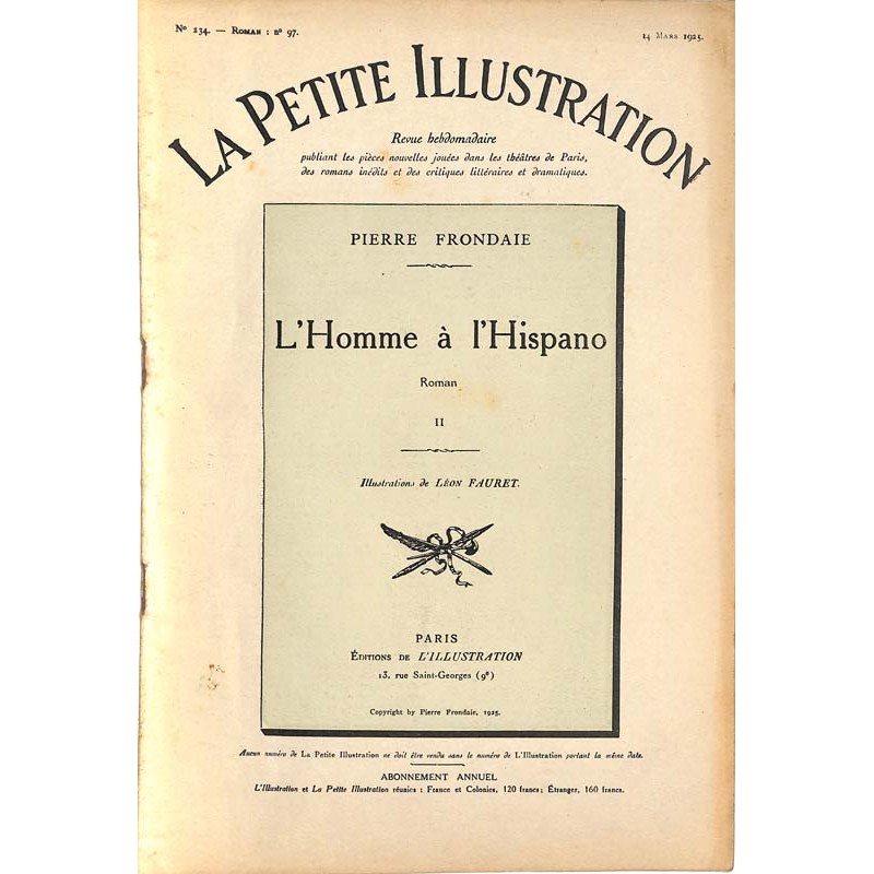 ABAO Petite Illustration (La) La Petite Illustration. 1925/03/14. N°234.