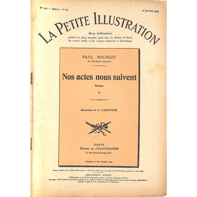 ABAO Petite Illustration (La) La Petite Illustration. 1927/01/22. N°318.